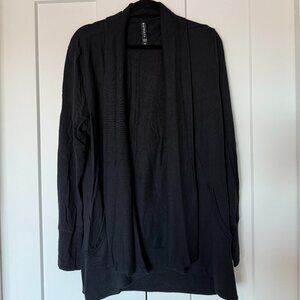 Athleta Pranayama Restore Wrap Cardigan Black Sweater, Size Extra Large